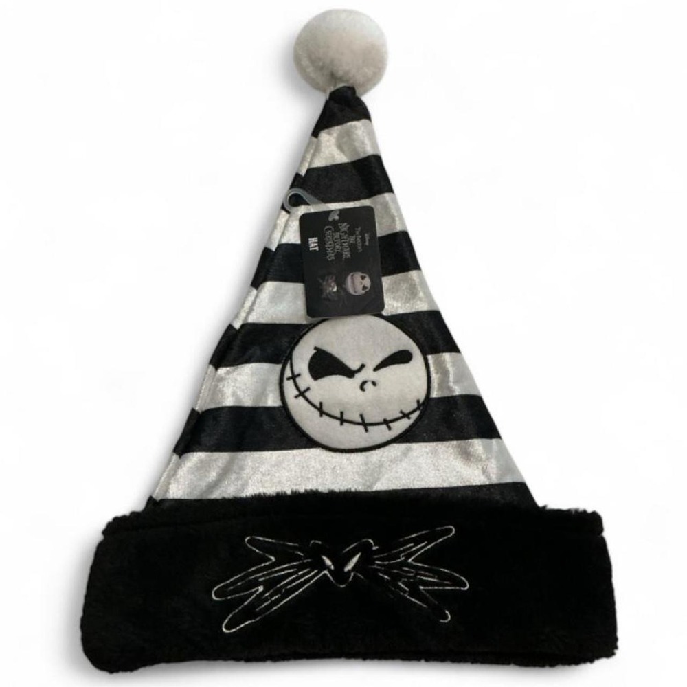 Disney Nightmare Before Christmas Hat Women OS Black New Skellington Striped